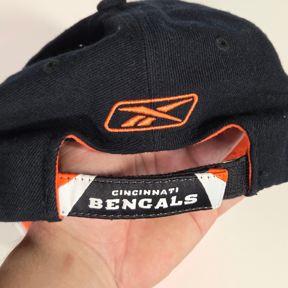 Reebok Cincinnati Bengals NFL Hat Mens Black Orange Adjustable Baseball Cap Logo - Picture 7 of 7